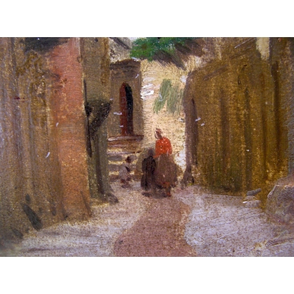 Paintings | Oil on wood, study from the Geneva School, Moinat SA  – Antiques and home décor