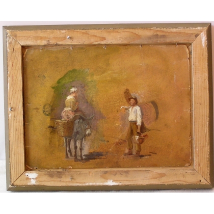 Paintings | Oil on wood, study from the Geneva School, Moinat SA  – Antiques and home décor