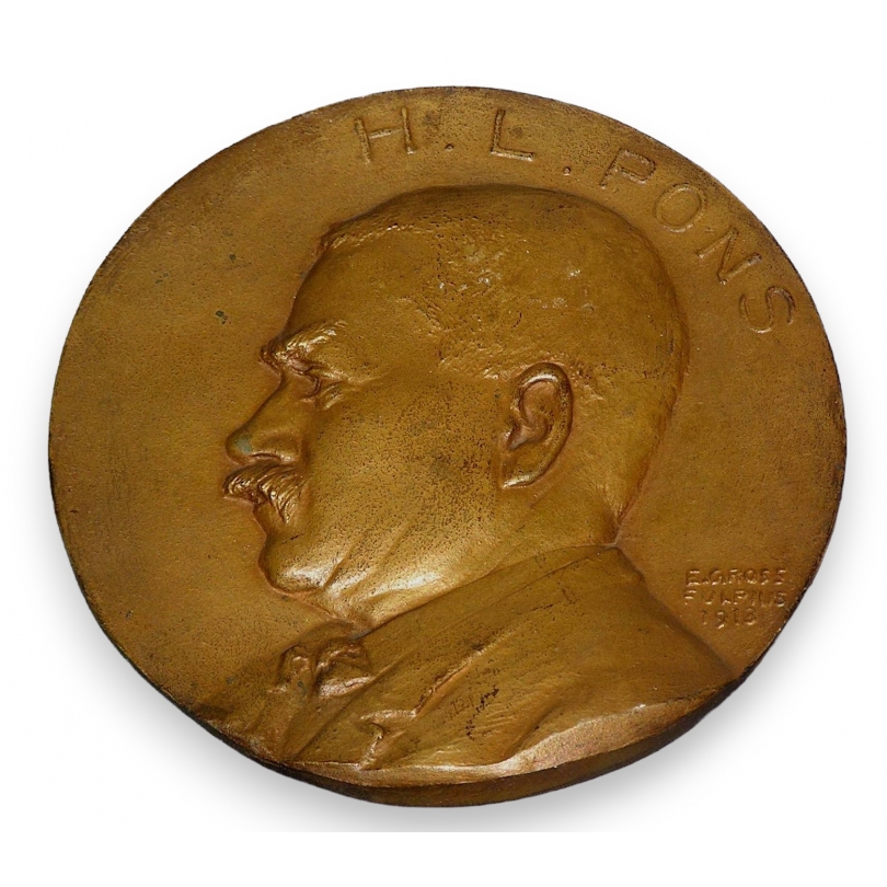 Médaille en bronze \"portrait de H.L. Pons\"