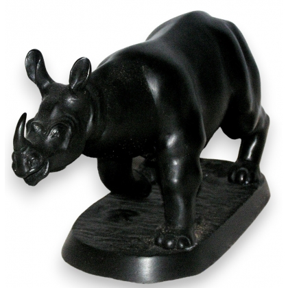 Rhinoceros sur socle bronze