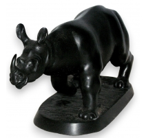 Rhinoceros sur socle bronze