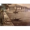 Gravure "Monument de la Harpe à Rolle"  sur Moinat SA  - Antiquités décoration -  Gravures, Lithos