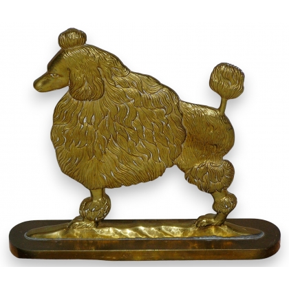 ‘Poodle’ door stop in gilded brass at  Moinat SA  - Antiques and home décor