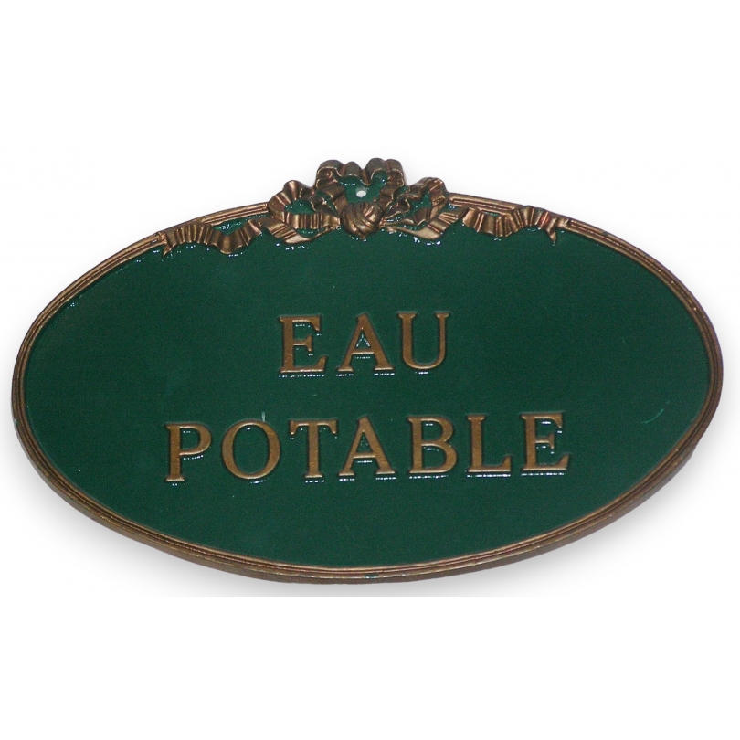 Enseigne \"Eau potable\", fond vert