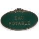 Enseigne "Eau potable", fond vert