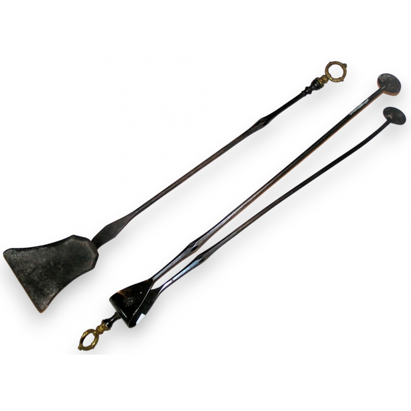  Pelle et pince en fer forgé/bronze sur  Moinat SA  - Antiquités décoration