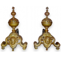 Paire de chenets style Régence en