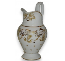 Pot à eau en porcelaine blanche/dorée
