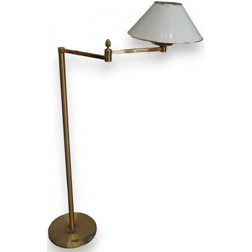  Lampadaire laiton avec abat-jour plissé sur  Moinat SA  - Antiquités décoration