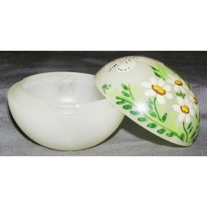 Glass box, painted with a ‘flower’ design, by Moinat SA – Antiques and decorative items