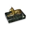 Bronze \"Chien\" sur socle en marbre vert