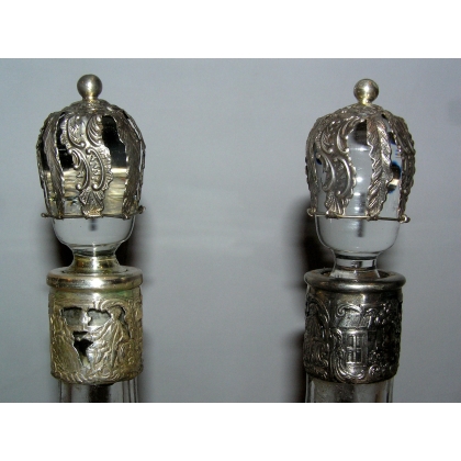  Paire de carafes, monture en argent sur  Moinat SA  - Antiquités décoration