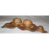"Walnut" inkwell, carved from wood, by Moinat SA – Antiques and home décor