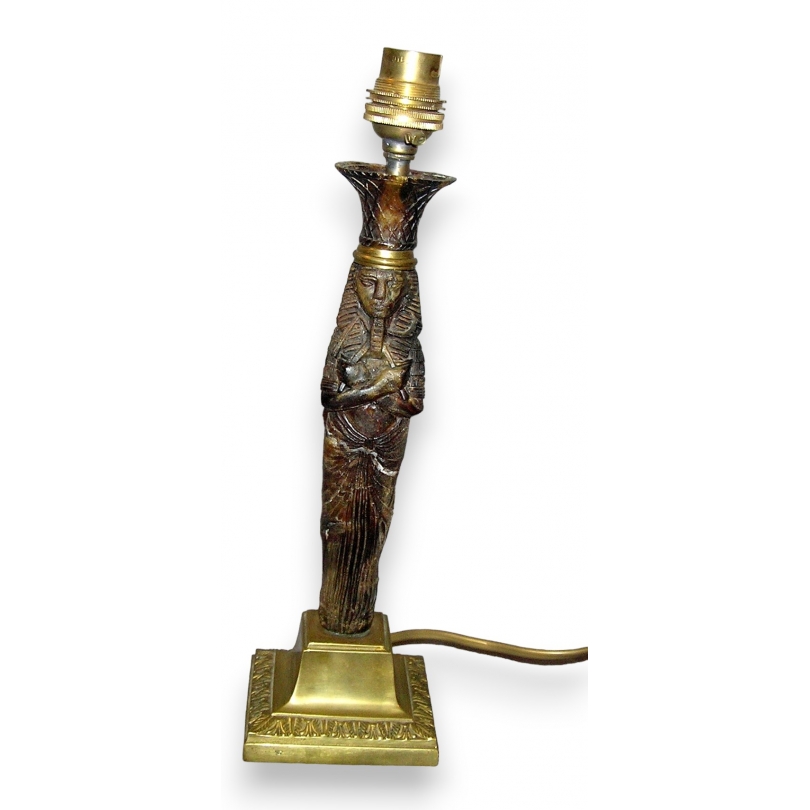  Lampe cariatide en corne et laiton sur  Moinat SA  - Antiquités décoration