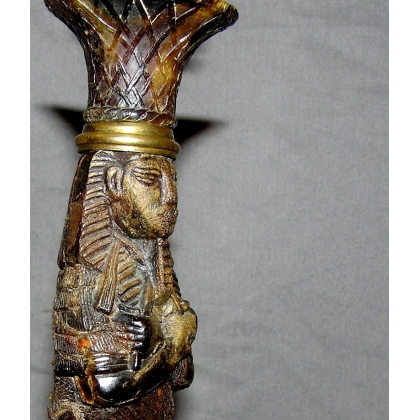  Lampe cariatide en corne et laiton sur  Moinat SA  - Antiquités décoration
