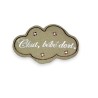 Fabric sign reading ‘Shh, the baby’s sleeping’ at Moinat SA – Antiques and home décor
