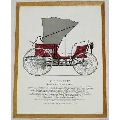 Gravure Voiture "Peugeot 1894"