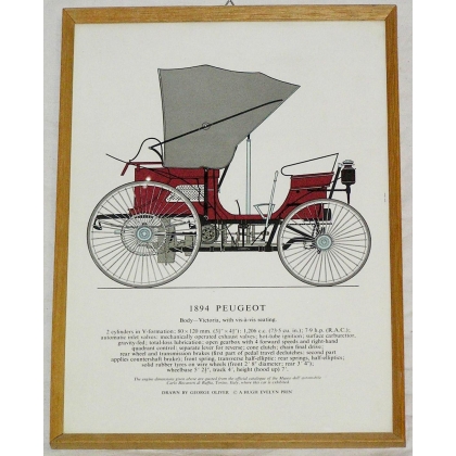 Radierung „Peugeot 1894“ auf Moinat SA – Antiquitäten und Dekoration – Radierungen, Lithografien