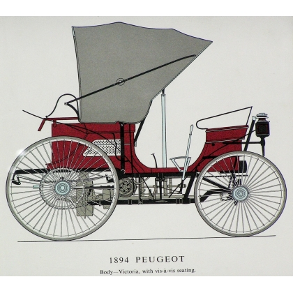 Radierung „Peugeot 1894“ auf Moinat SA – Antiquitäten und Dekoration – Radierungen, Lithografien