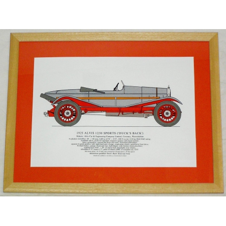 Gravure "Voiture ALVIS 1925"  sur Moinat SA  - Antiquités décoration -  Gravures, Lithos
