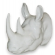 Tête de rhinocéros en porcelaine blanche