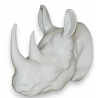 Tête de rhinocéros en porcelaine blanche