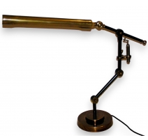 Lampe de bureau néon en laiton patiné et noirci
