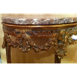 Louis XVI half-moon console table. Marble top. From  Moinat SA  - Antiques and home décor