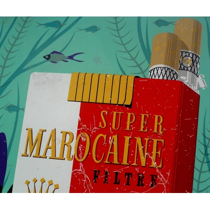 Plaque publicitaire \"Marocaine Super\"