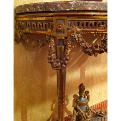 Louis XVI half-moon console table. Marble top. From  Moinat SA  - Antiques and home décor