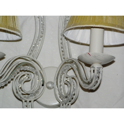  Applique 2 lumières avec perles cristal sur  Moinat SA  - Antiquités décoration