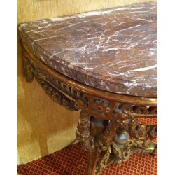 Louis XVI half-moon console table. Marble top. From  Moinat SA  - Antiques and home décor