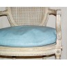 Fauteuil Louis XVI, canné, laqué, coussin cuir