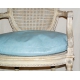 Fauteuil Louis XVI, canné, laqué, coussin cuir