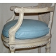 Fauteuil Louis XVI, canné, laqué, coussin cuir