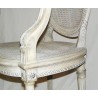 Fauteuil Louis XVI, canné, laqué, coussin cuir