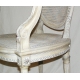 Fauteuil Louis XVI, canné, laqué, coussin cuir