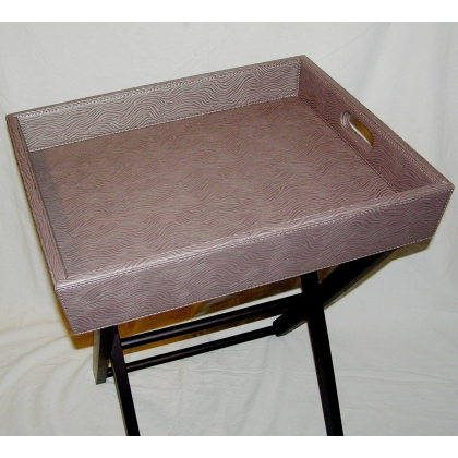 Plateau pliant en cuir \"Zèbre\"