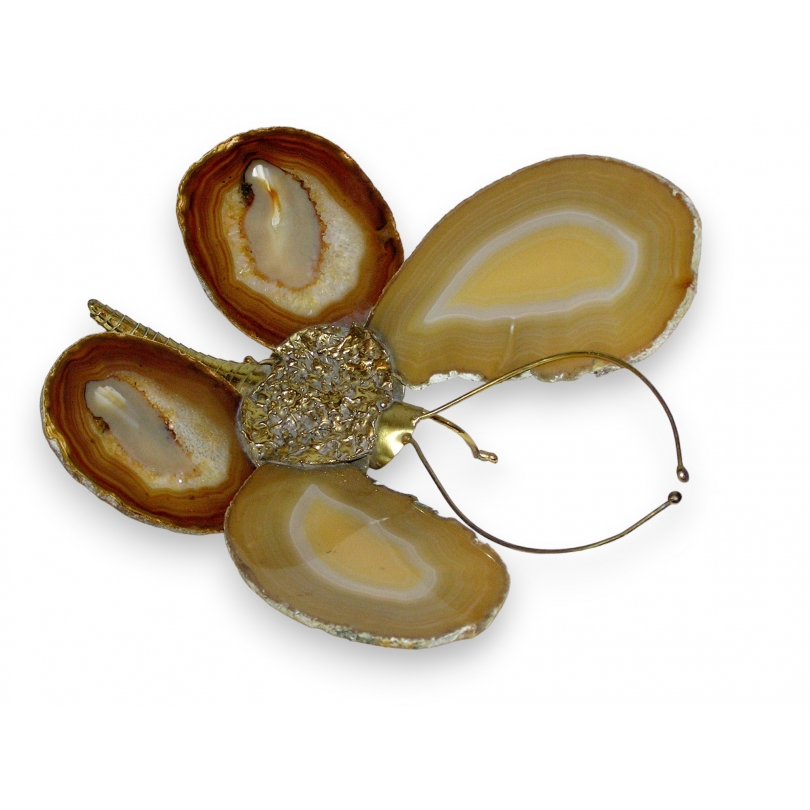 "Papillon" agate and brass lamp by Moinat SA – Antiques and home décor