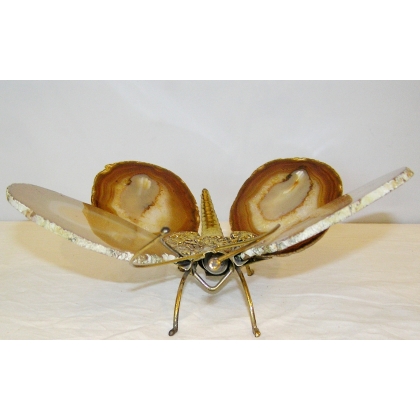 "Papillon" agate and brass lamp by Moinat SA – Antiques and home décor