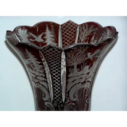 MAGION crystal vase, red, from Moinat SA – Antiques and home décor