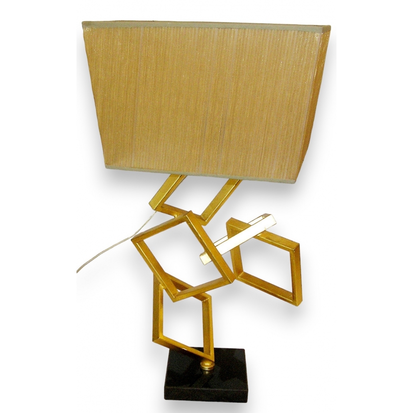 Lampe "Carrés" dorée