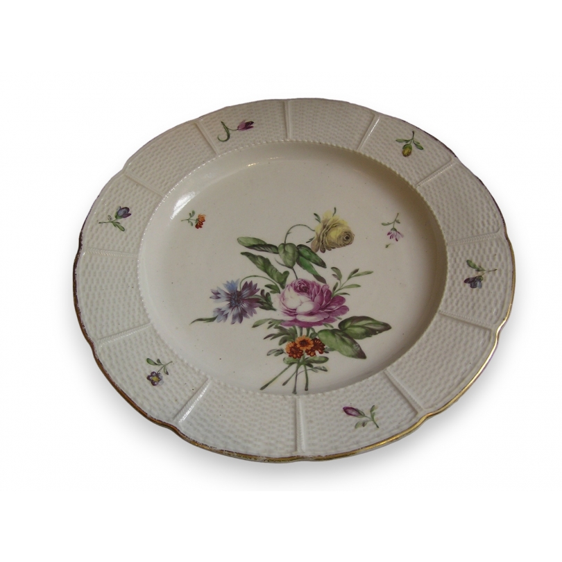 Assiette "Fleurs" en porcelaine