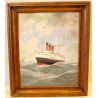 Paintings | Oil on cardboard: The liner ‘Le Paris’, Moinat SA  – Antiques and home décor