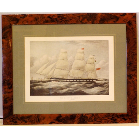 English engraving entitled ‘Boat’, in a wooden frame, by Moinat SA – Antiques and decorative items – Engravings, lithographs