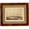 English engraving entitled ‘Boat’, in a wooden frame, by Moinat SA – Antiques and decorative items – Engravings, lithographs