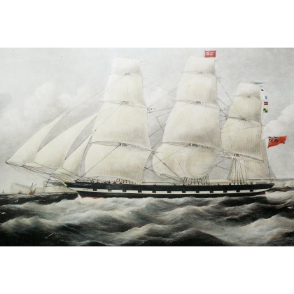 English engraving entitled ‘Boat’, in a wooden frame, by Moinat SA – Antiques and decorative items – Engravings, lithographs