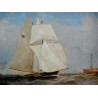 Paintings | Oil on cardboard "Seascape" Moinat SA  - Antiques and home décor