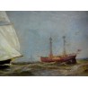 Paintings | Oil on cardboard "Seascape" Moinat SA  - Antiques and home décor