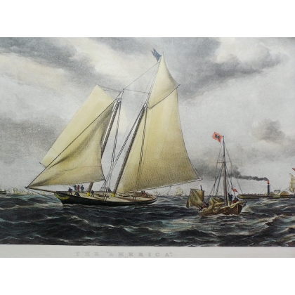 English engraving ‘Boat’, in a wooden frame, by Moinat SA – Antiques and home décor – Engravings, lithographs